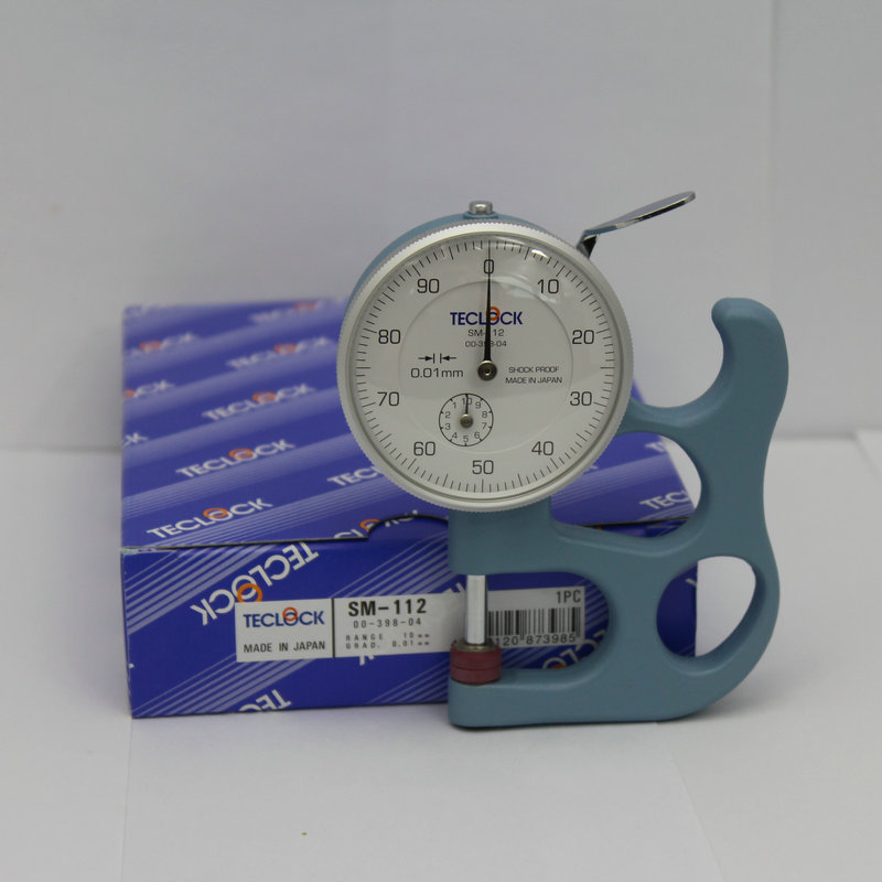 日本得樂(lè )測厚規TECLOCK皮革厚度規SM-112厚薄規 0.01mm
